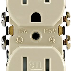 Leviton 15 amps 125 V Duplex Ivory Tamper Resistant Outlet 5-15R 1 pk