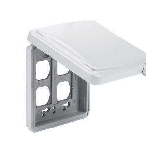 TayMac Rectangle Plastic 2 gang Receptacle Box Cover