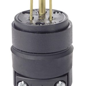 Leviton Residential Rubber Ground/Straight Blade Plug 5-15P 18-12 AWG 2 Pole 3 Wire