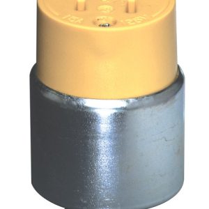 Leviton Commercial Armored Ground/Straight Blade Connector 5-15R 18-12 AWG 2 Pole 3 Wire