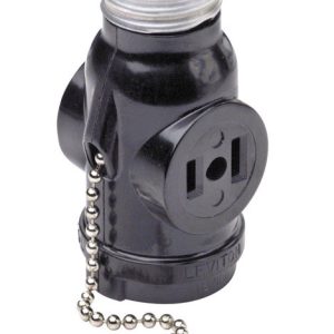 Leviton Plastic Medium Base Lampholder 1 pk