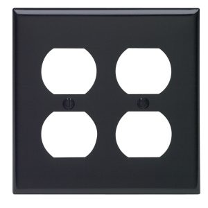 Leviton Black 2 gang Nylon Duplex Outlet Wall Plate 1 pk