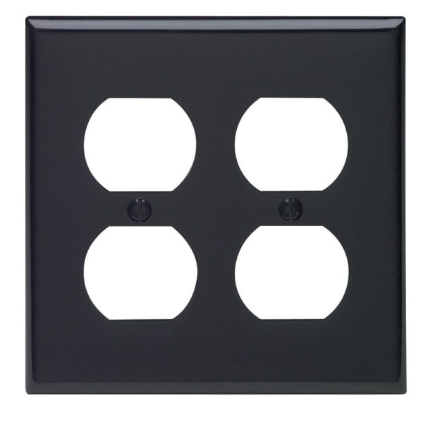 Leviton Black 2 gang Nylon Duplex Outlet Wall Plate 1 pk