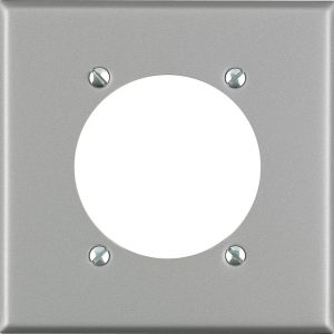 Leviton Silver 2 gang Stainless Steel Receptacle Wall Plate 1 pk