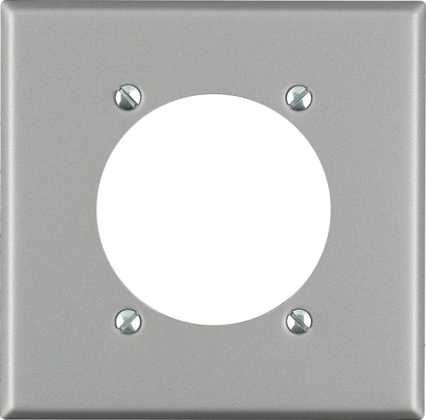Leviton Silver 2 gang Stainless Steel Receptacle Wall Plate 1 pk