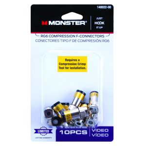 Monster Just Hook It Up Compression RG6 Compression  Connector 10 pk