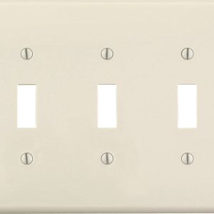 Leviton Almond 3 gang Thermoset Plastic Toggle Wall Plate 1 pk