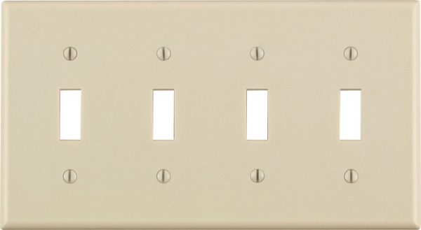 Leviton Almond 4 gang Thermoset Plastic Toggle Wall Plate 1 pk