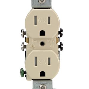 Leviton 15 amps 125 V Duplex Ivory Outlet 5-15R 1 pk