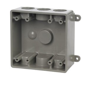 TayMac 26-1/2 cu in Square Plastic 2 gang Outlet Box Gray