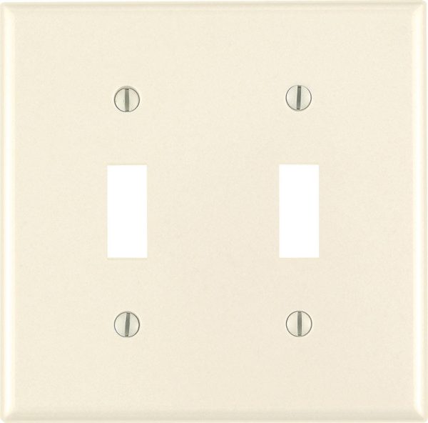 Leviton Almond 2 gang Thermoset Plastic Toggle Wall Plate 1 pk