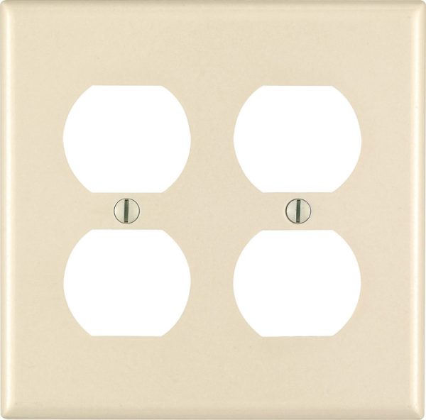 Leviton Almond 2 gang Thermoset Plastic Duplex Outlet Wall Plate 1 pk