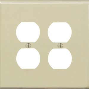 Leviton Midway Ivory 2 gang Nylon Duplex Outlet Wall Plate 1 pk