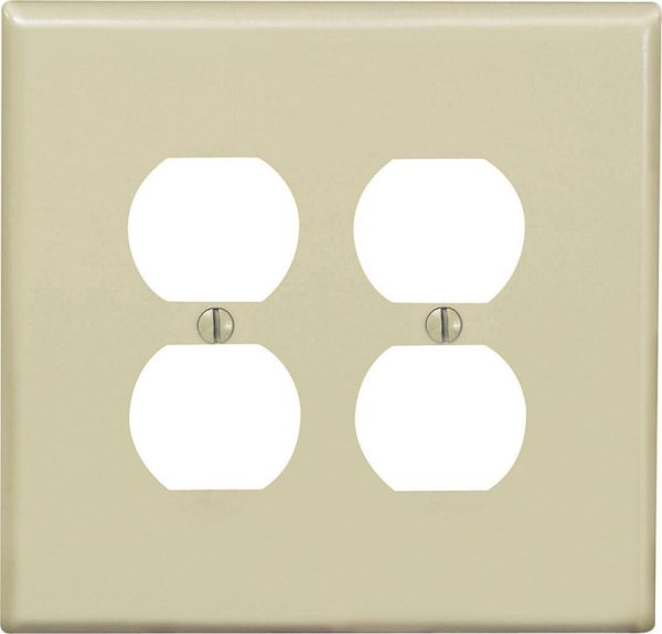 Leviton Midway Ivory 2 gang Nylon Duplex Outlet Wall Plate 1 pk