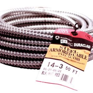 Southwire 50 ft. 14/3 Solid Steel Armored AC Cable
