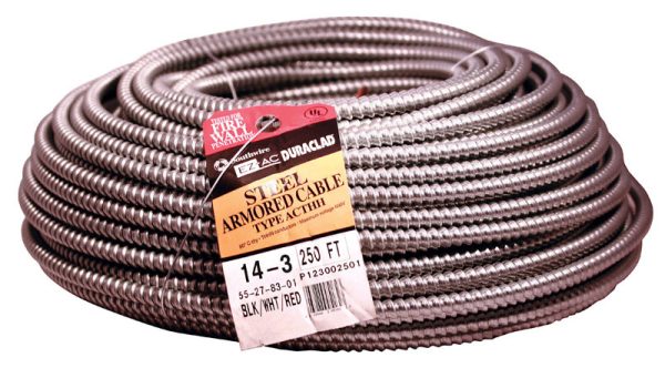 Southwire 250 ft. 14/3 Solid Steel Armored AC Cable