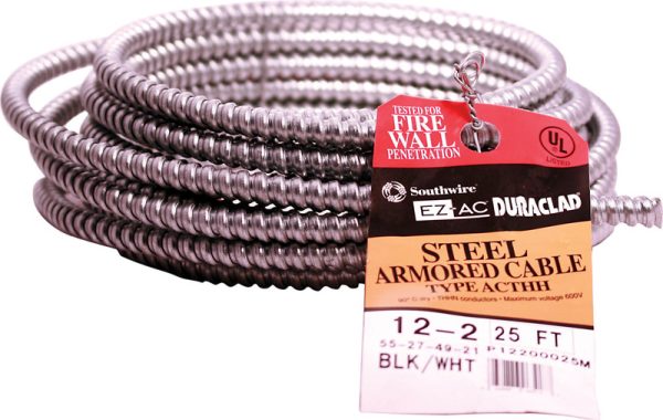 Southwire 25 ft. 12/2 Solid Steel Armored AC Cable