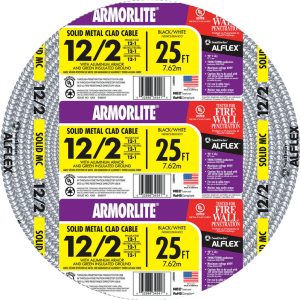 Southwire 25 ft. 12/2 Solid Aluminum Armored MC Cable