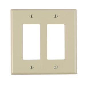 Leviton Midway Ivory 2 gang Nylon GFCI/Rocker Wall Plate 1 pk