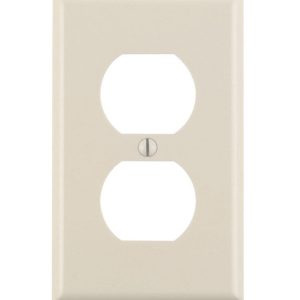 Leviton Light Almond 1 gang Thermoset Plastic Duplex Outlet Wall Plate 10 pk