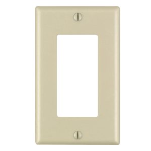 Leviton Decora Ivory 1 gang Thermoset Plastic GFCI/Rocker Wall Plate 10 pk