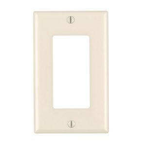 Leviton Decora Almond 1 gang Thermoset Plastic GFCI/Rocker Wall Plate 10 pk