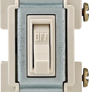 Leviton Framed 15 amps Toggle Switch Light Almond 1 pk