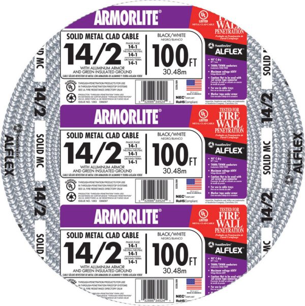 Southwire Armorlite 100 ft. 14/2 Solid Copper Cable