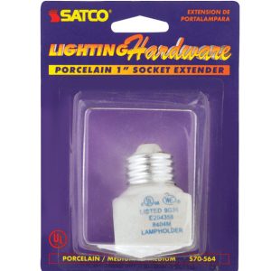 Satco Porcelain Medium Base Socket Extender 1 pk