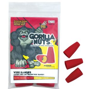 King Innovation Gorilla Nuts 18-8 AWG Copper Wire Wire Connector Red/Yellow 10 pk