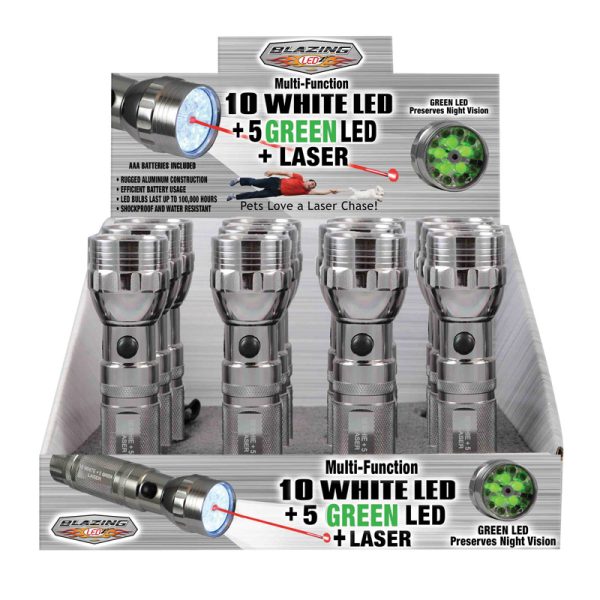 Blazing LEDz Multi-Function 91 lm Silver LED Flashlight AAA Battery
