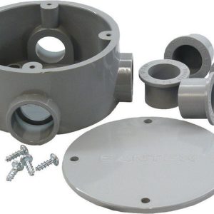 Cantex 15-3/16 cu in Round PVC 1 gang Junction Box Gray