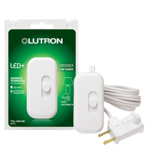 Lutron Credenza White 300 W Plug-In Dimmer Slide Switch 1 pk