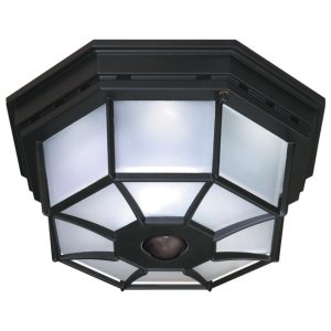 Heath Zenith Motion-Sensing Hardwired Incandescent Black Ceiling Light