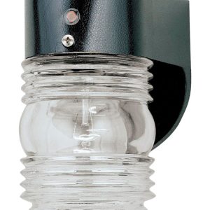 Westinghouse Gloss Black Switch Incandescent Jelly Jar Light w/Photocell