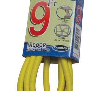 Conntek Indoor or Outdoor 9 ft. L Yellow Extension Cord 16/3 SJTW