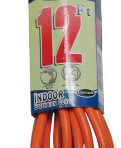 Conntek Indoor or Outdoor 12 ft. L Orange Extension Cord 16/3 SJTW