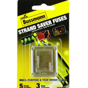 Bussmann 3 amps Glass Tube Fuse 5 pk