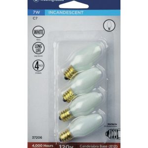 Westinghouse 7 W C7 Specialty Incandescent Bulb E12 (Candelabra) White 4 pk