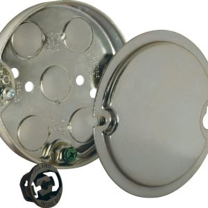 Raco 6 cu in Round Steel 1 gang Ceiling Fan Pan Gray