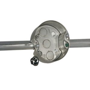 Raco RETRO-BASE 22.4 cu in Round Steel 1 gang Fan Box Gray
