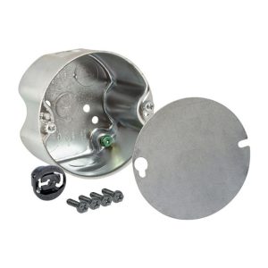 Raco 22.4 cu in Round Steel 1 gang Fan Box Gray