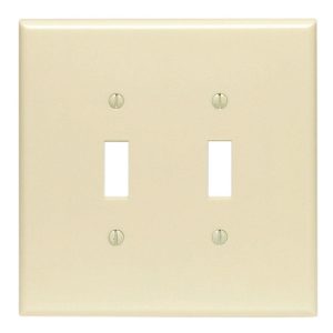 Leviton Ivory 2 gang Thermoset Plastic Toggle Wall Plate 1 pk