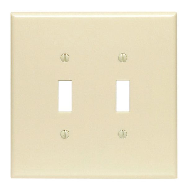 Leviton Ivory 2 gang Thermoset Plastic Toggle Wall Plate 1 pk