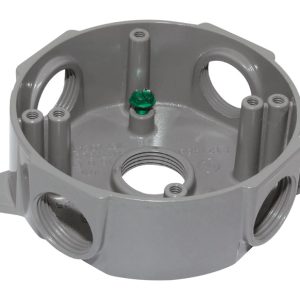 Sigma Engineered Solutions New Work 16 cu in Round Metal Weatherproof Box Gray