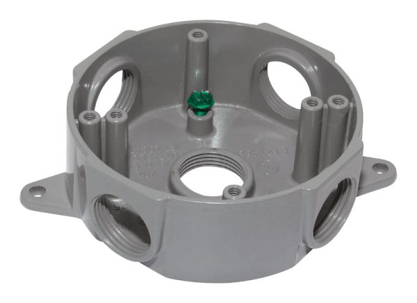 Sigma Engineered Solutions New Work 16 cu in Round Metal Weatherproof Box Gray