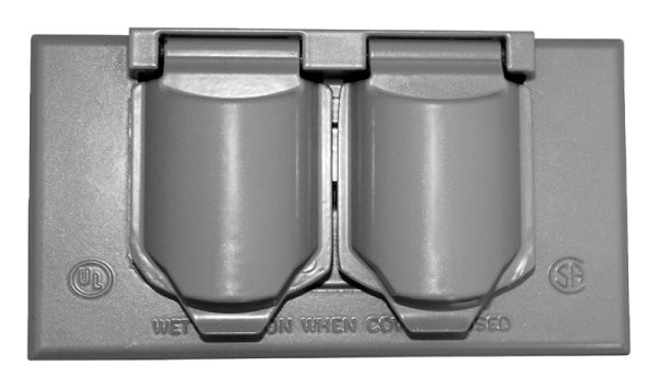 Sigma Engineered Solutions Rectangle Metal 1 gang Horizontal Duplex Cover