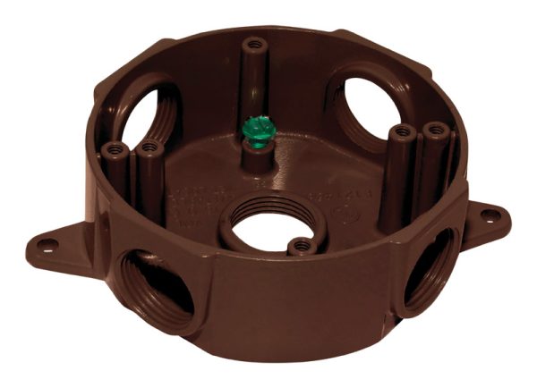Sigma Engineered Solutions New Work 16 cu in Round Metallic Weatherproof Box Bronze
