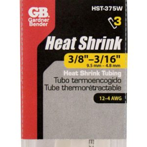 Gardner Bender 3/8 in. D Heat Shrink Tubing White 3 pk
