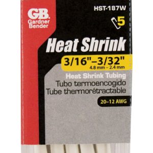 Gardner Bender 3/16 in. D Heat Shrink Tubing White 5 pk